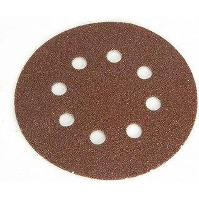 Faithfull 125mm Hook and Loop Perforated Sanding Discs 125mm Very Fine Pack of 5