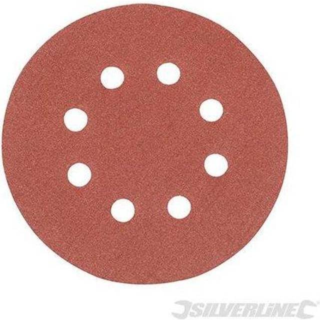 Silverline Hook & Loop Discs Punched 125mm 10pk 125mm 120 Grit