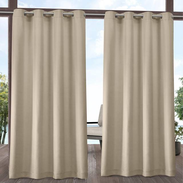 Exklusivt hem inomhus/utomhus solid cabana genomföring topp gardinpanel, naturlig, 54 x 120, 2 stycken