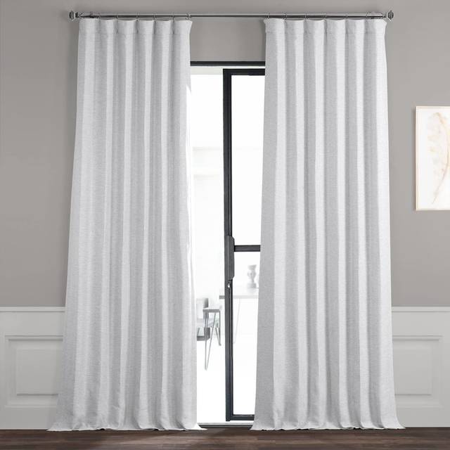 HPD Halvpris draperier Bellino mörkläggningsgardiner för rum 244 cm långa gardiner för sovrum och vardagsrum (1 panel), 50 B x 96 L, krita benvit