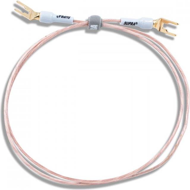 SUPRA Ground Phono jordkabel med spadar för skivspelare (spada - spada), transparent | 1 meter