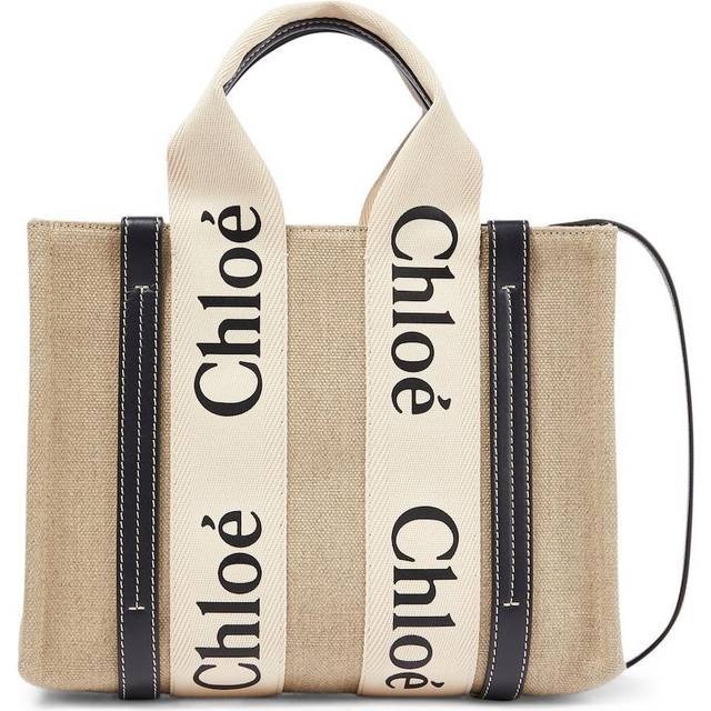 Chloé Woody Small Canvas & Leather Tote