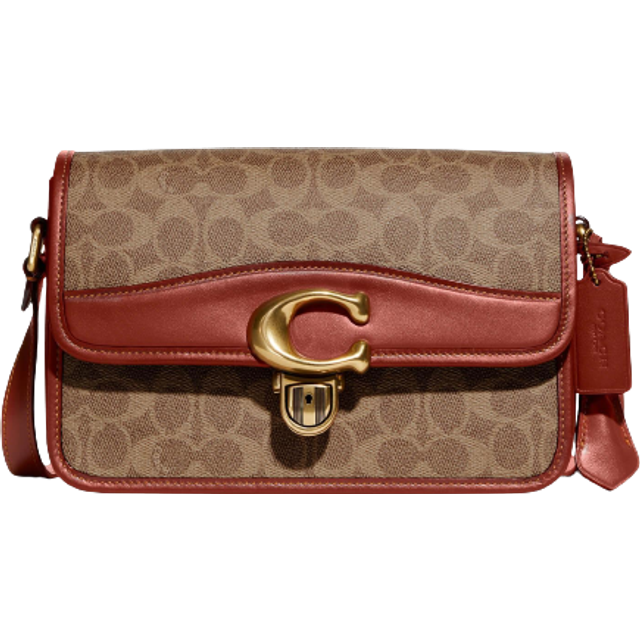 Coach Leather Signature Studio Shoulder Bag - Tan