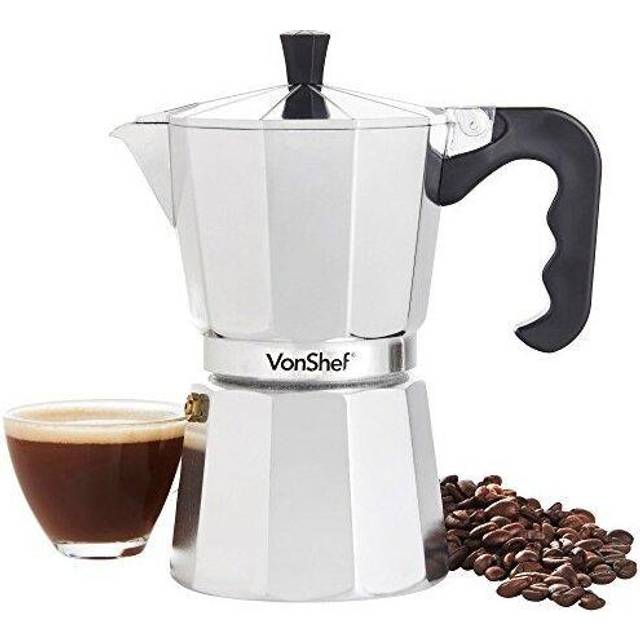 VonShef Stovetop Espresso Maker - Silver (0.3 L)