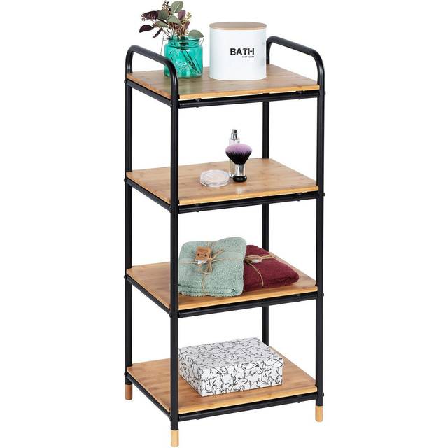Wenko Loft stor reol, bambus med sort finish