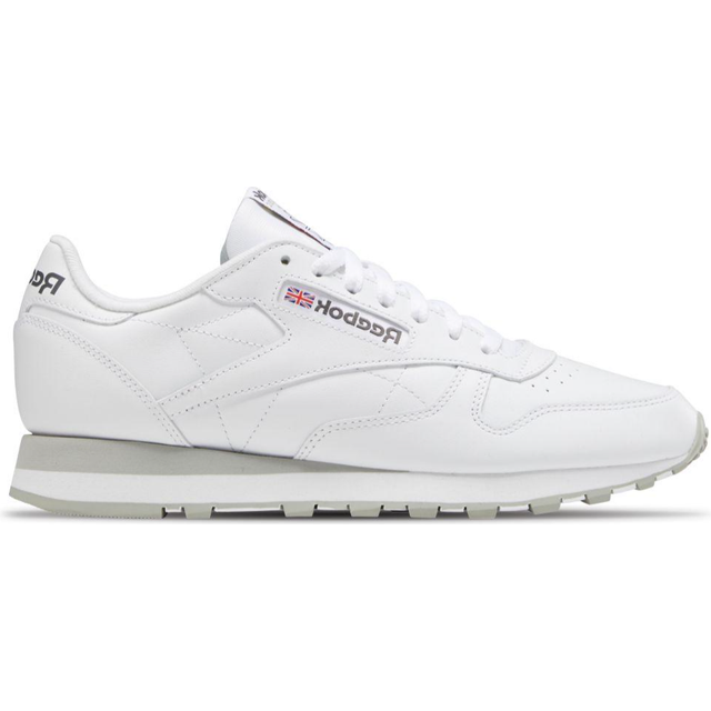 Reebok Klassiska lädersneakers för män, Ftwwht Pugry3 Purgry, 42.5 EU