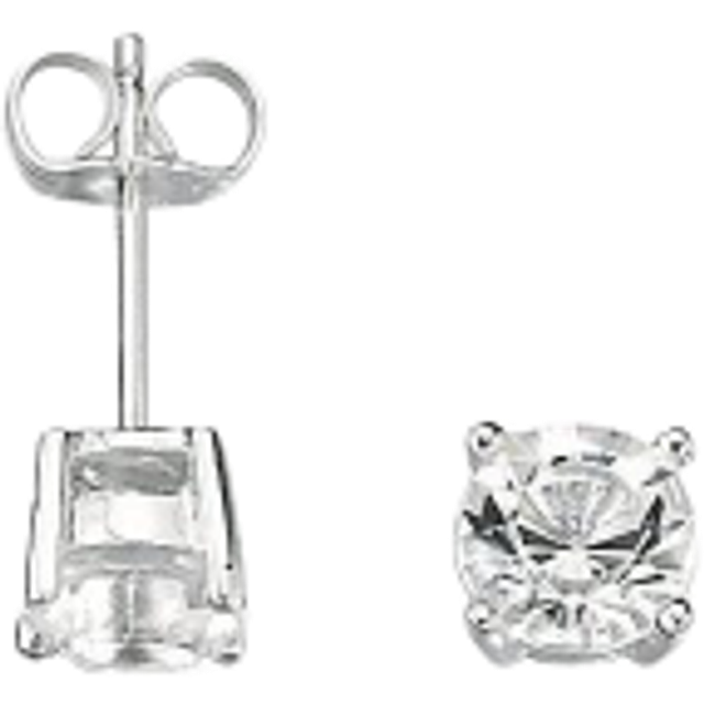 Fred Bennett Mens Silver Crystal Stud Earrings E2657C