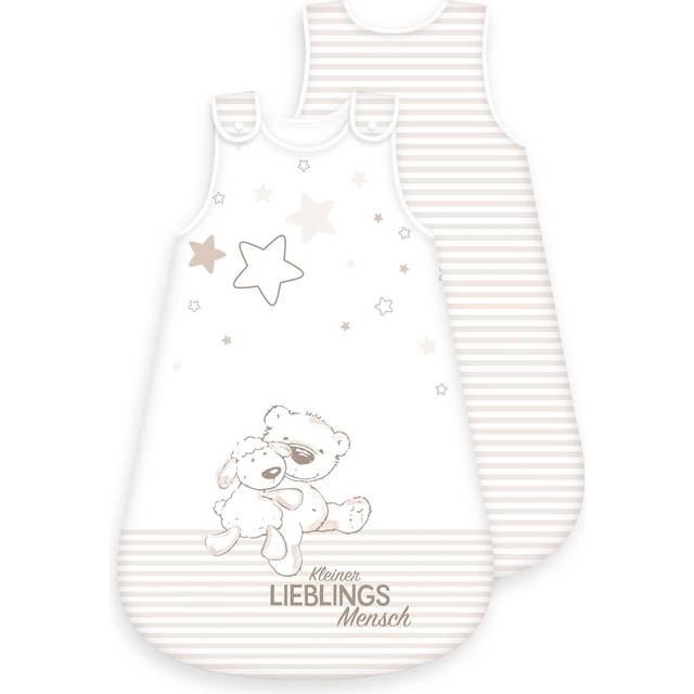 Herding Baby Best Baby sovsäck, liten favoritperson motiv, 70 cm, dragkedja runt om på sidan och tryckknappar, vit