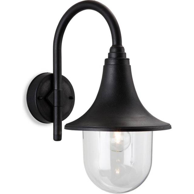 Firstlight Astra Anti-Corrosion Style Downlight Lantern in Black and Clear Glass