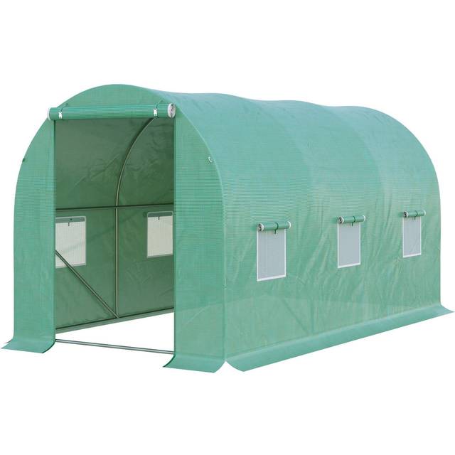 Outsunny Greenhouse Polytunnel Flower Walk-in Shed Growing Steel Outdoor w/Zippe