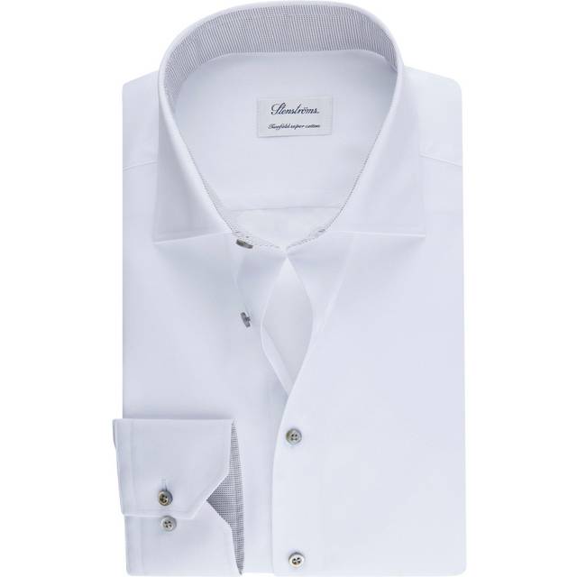 Stenströms Fitted/75,RM Cuff, Contrast Herr Långärmade Skjortor Stl. 44 - Från Magasin - White (44)