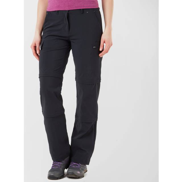 Women's Stretch Double Zip Off Trousers, Black - 14R