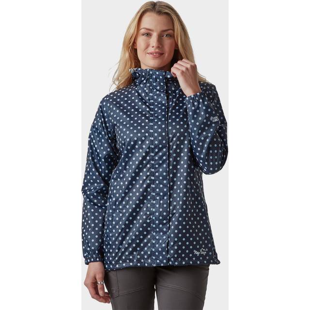 Women's Patterned Packable Jacket, Navy - 16