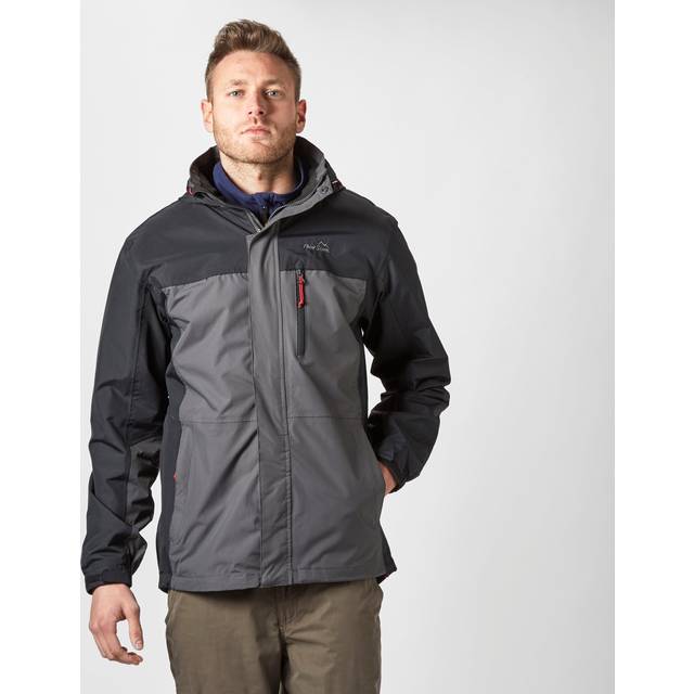 Peter Storm Mens Pennine II Waterproof Jacket with Rollaway Hood, Hiking Raincoat - Grey Polyamide - Size Large