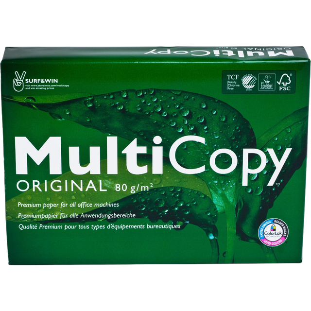 Multicopy Kopieringspapper A4 80 g ohålat 500/fp