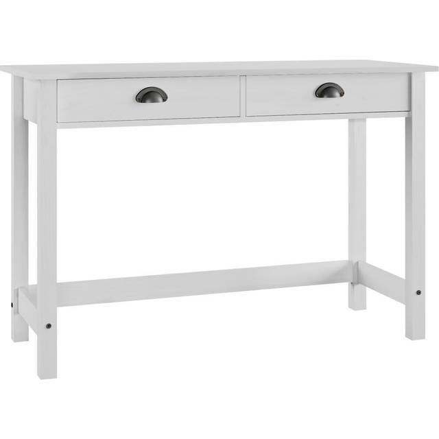 vidaXL Console Table Hill with 2 Drawers 110x45x74 cm Solid Pine Wood - White