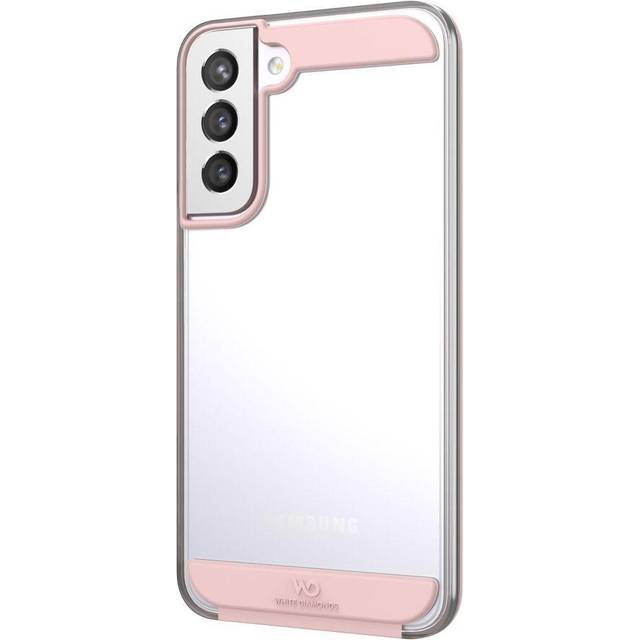 White Diamonds - Mobiltelefonskal Innocence Case Clear passar till Samsung Galaxy S22 Plus 5G I genomskinlig, transparent, fodral med accenter (roséguld)