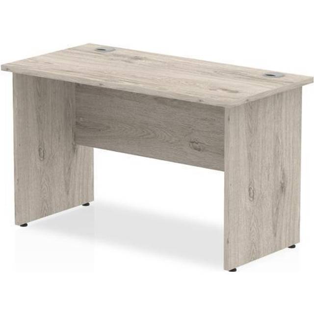 Impulse 1200 x 600mm Straight Desk Grey Oak Top Panel End Leg