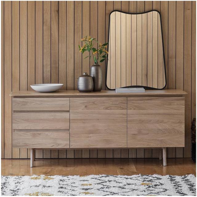 Madrid Light Oak Sideboard - Brown