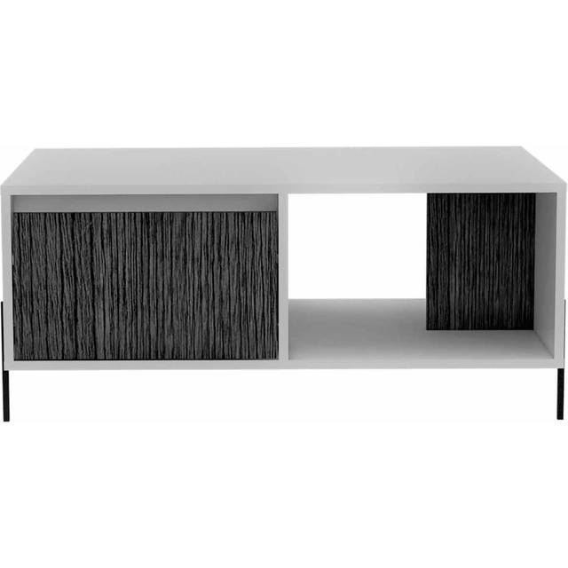 Dallas coffee table with drawer - White with carbon grey