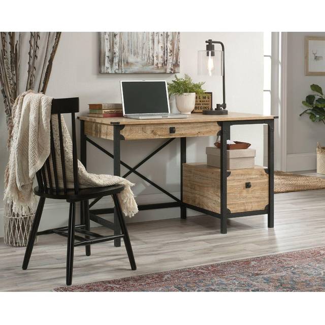 Steel Gorge Home Office Desk | 775h x 1206w x 596d mm | Milled Mesquit