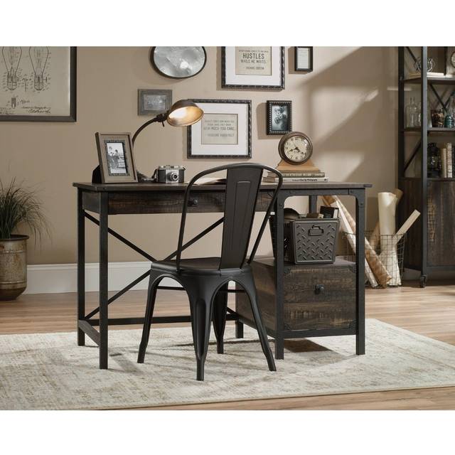 Steel Gorge Home Office Desk | 775h x 1206w x 596d mm | Carbon Oak eff