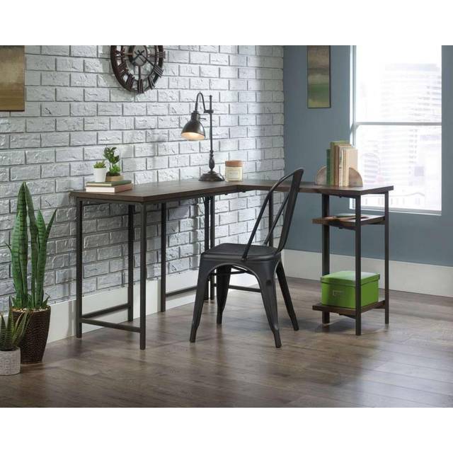 Teknik Industrial Style Smoked Oak L-Shaped Desk