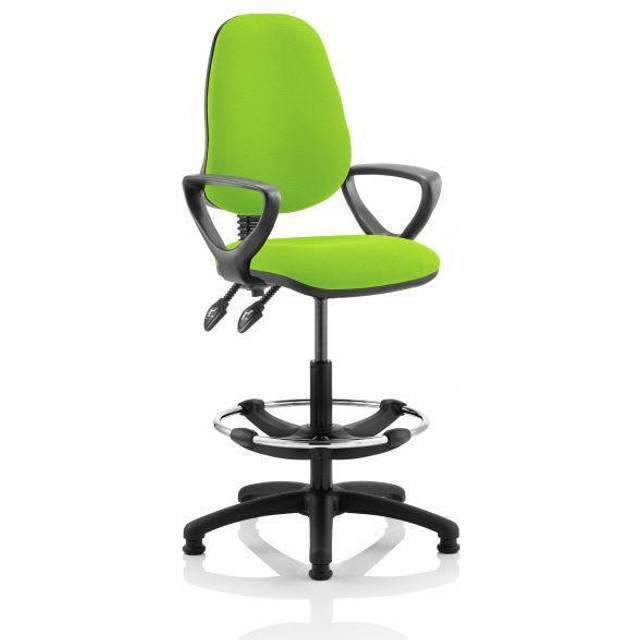 Eclipse Plus II Lever Task Operator Chair Green + Arms Draughtsman Kit