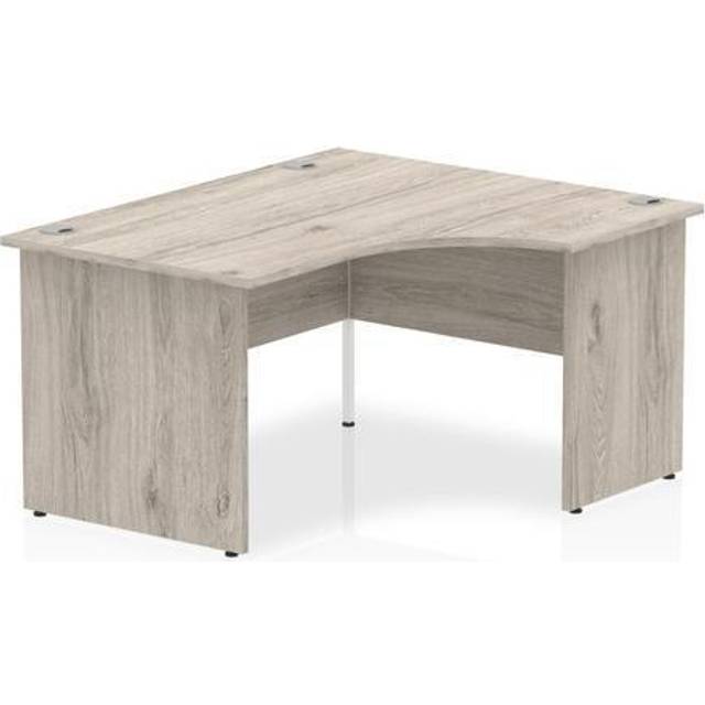 Impulse 1400mm Right Crescent Desk Grey Oak Top Panel End Leg