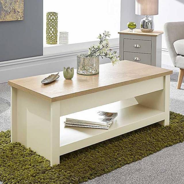 Gfw Lancaster Lift Up Coffee Table Cream, Cream