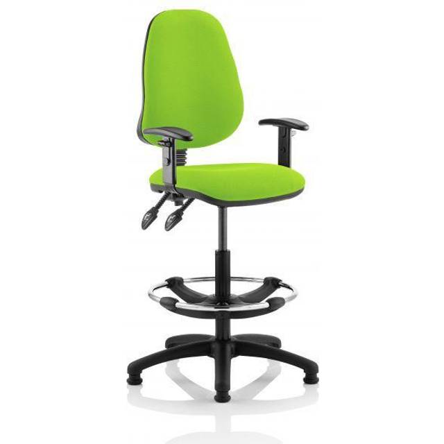 Eclipse Plus II Lever Task Operator Chair Green + Arms Draughtsman Kit