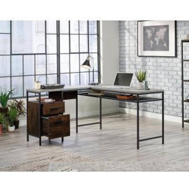 Market Home Office L Shaped Desk | 777h x 1464w x 1420d mm | Rich Waln
