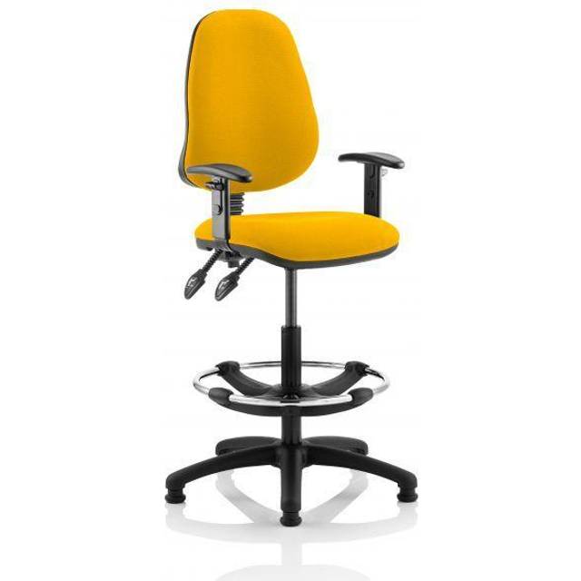 Eclipse Plus II Lever Task Operator Chair Yellow +Arms Draughtsman Kit
