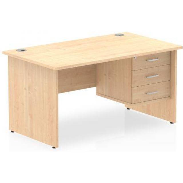 Impulse 1400 Rectangle Panel End Leg Desk Maple 1 x 3 - MI002481