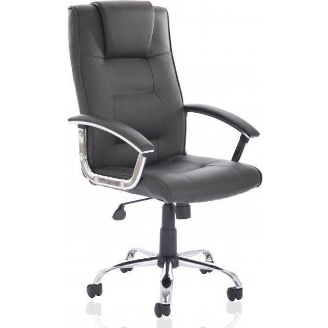 Toms Executive Chair Black Bonded Leather With Padded Arms