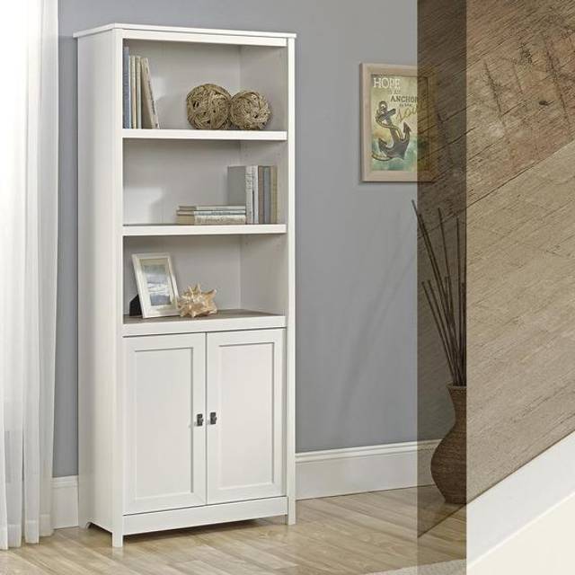 Teknik Office Mediterranean Shaker Style Bookcase with Doors, White