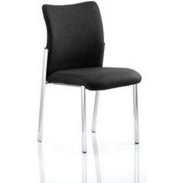 Academy Visitor Black Fabric Chair with Chrome Legs