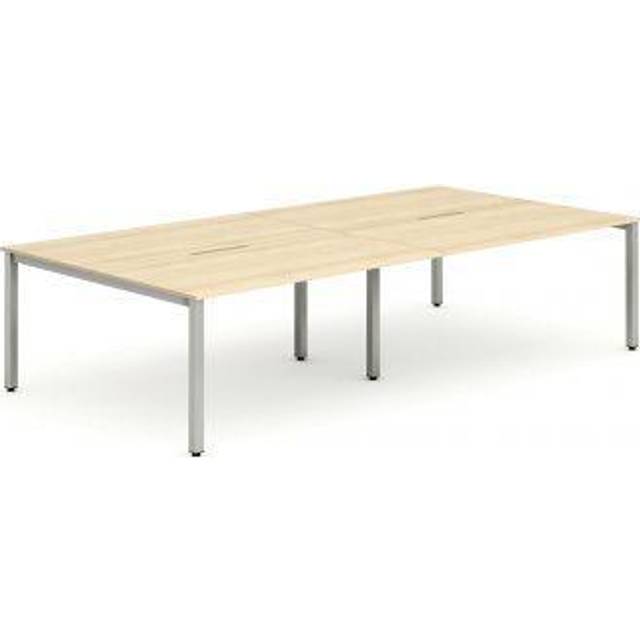 Evolve B2B Silver Frame Bench Desk 1400 Maple (4 Pod) - BE254