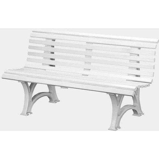Park Bench Made Of Plastic | 13 Slats | Width 1500 mm | White - traffic white RAL 9016