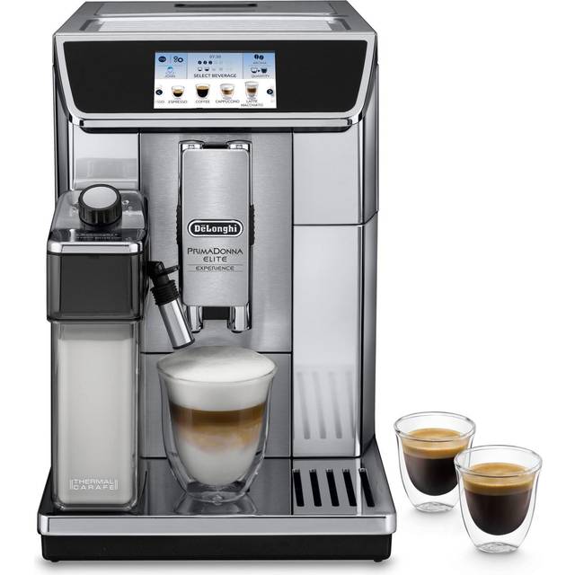 De’Longhi PrimaDonna Elite Experience ECAM 656.85.MS Kaffemaskin, Silver, Svart, ‎26 x 47 x 36 cm, 1450 watt