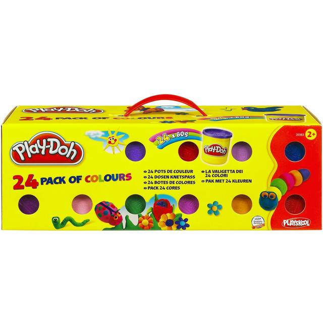 Play-Doh 24-Pack for Toddlers, Non-Toxic Modelling Compound Set with 20 Tools, Creative Toys for 2+ Year Old Kids, Reusable Tub for Easy Storage