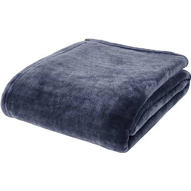 Raschel Velvet Touch 200x240cm Blanket Throw - Charcoal (200cm W X 240cm L)