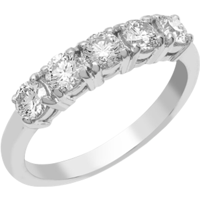 18ct White Gold Diamond 5 Stone Pentalogy Eternity Ring 3.5mm - 18R949-050 - T