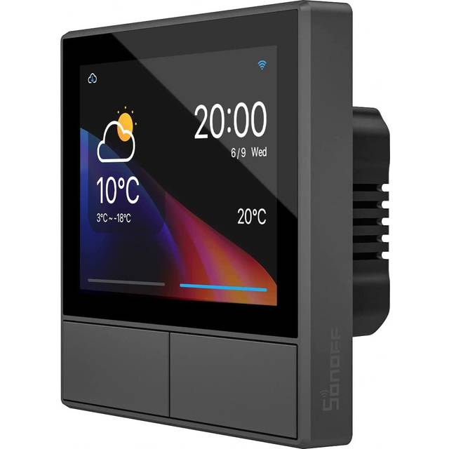 NSPanel WiFi Smart Scene Wall Switch, 2 Gang Switch Smart Home Control Panel With Temperature Control Function, Smart Lights Control, Work With Alexa