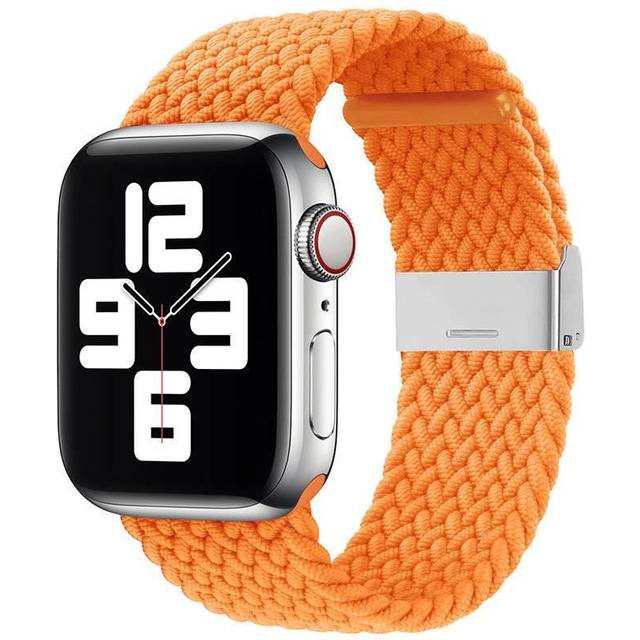 Apple Watch 2/3/4/5/6/7/SE/Ultra (42/44/45/49mm) Armband Braided Tyg - Orange