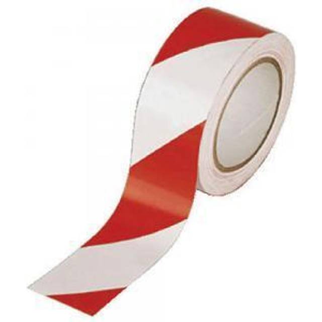 Vinyl Hazard Tape White/Red 50mmx33m (Pack of 24) 623366