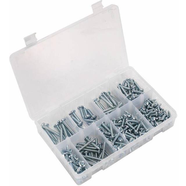 Sealey Self Tapping Screw Assortment 305PC Pan Head Pozi Zinc DIN 7981CZ