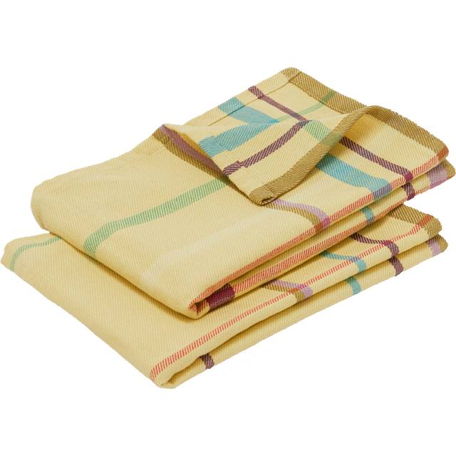 Hübsch - Coffee Tea Towels (set of 2) - Kökshandduk - Gul/blå/grøn/lilla/okker - 2 pcs. 50x70cm