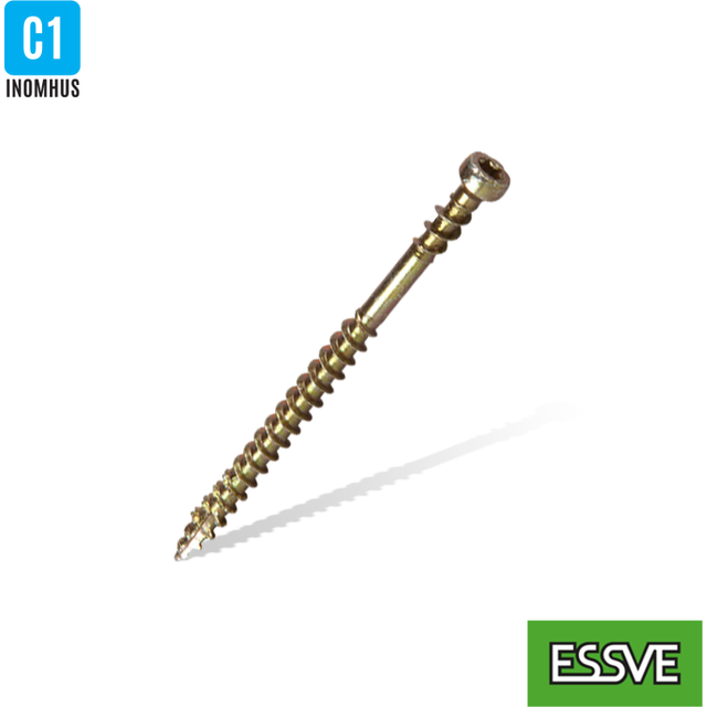 List Sockel Golvskruv Trä/Stålregel Gulkromaterad C1 3,9x42mm 400st Essve