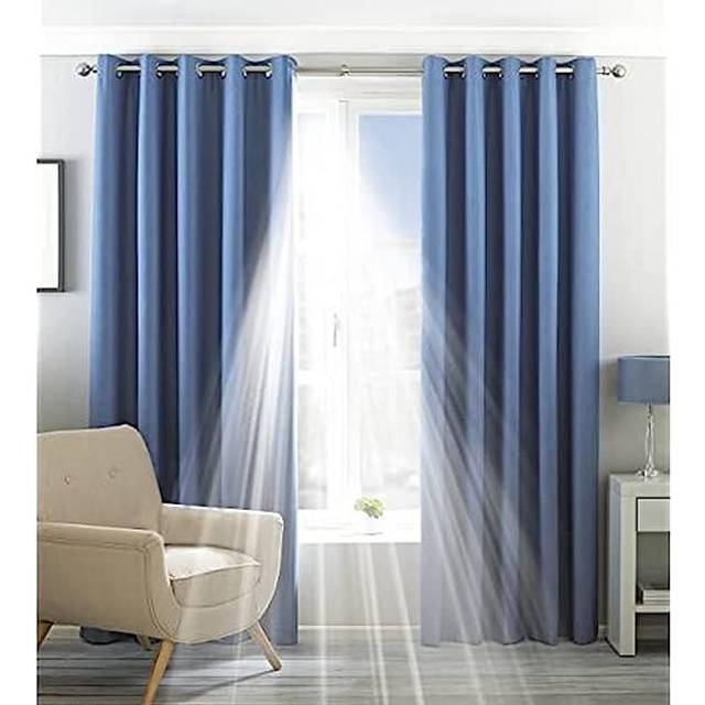 Riva Home Twilight Blackout Ringtop Eyelet Curtains (Pair) Polyester Silver (117X137Cm), Silver